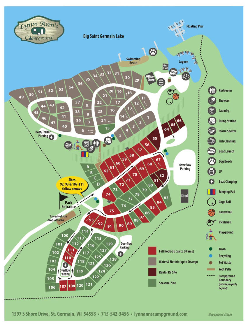 Map of Lynn Ann's Campground